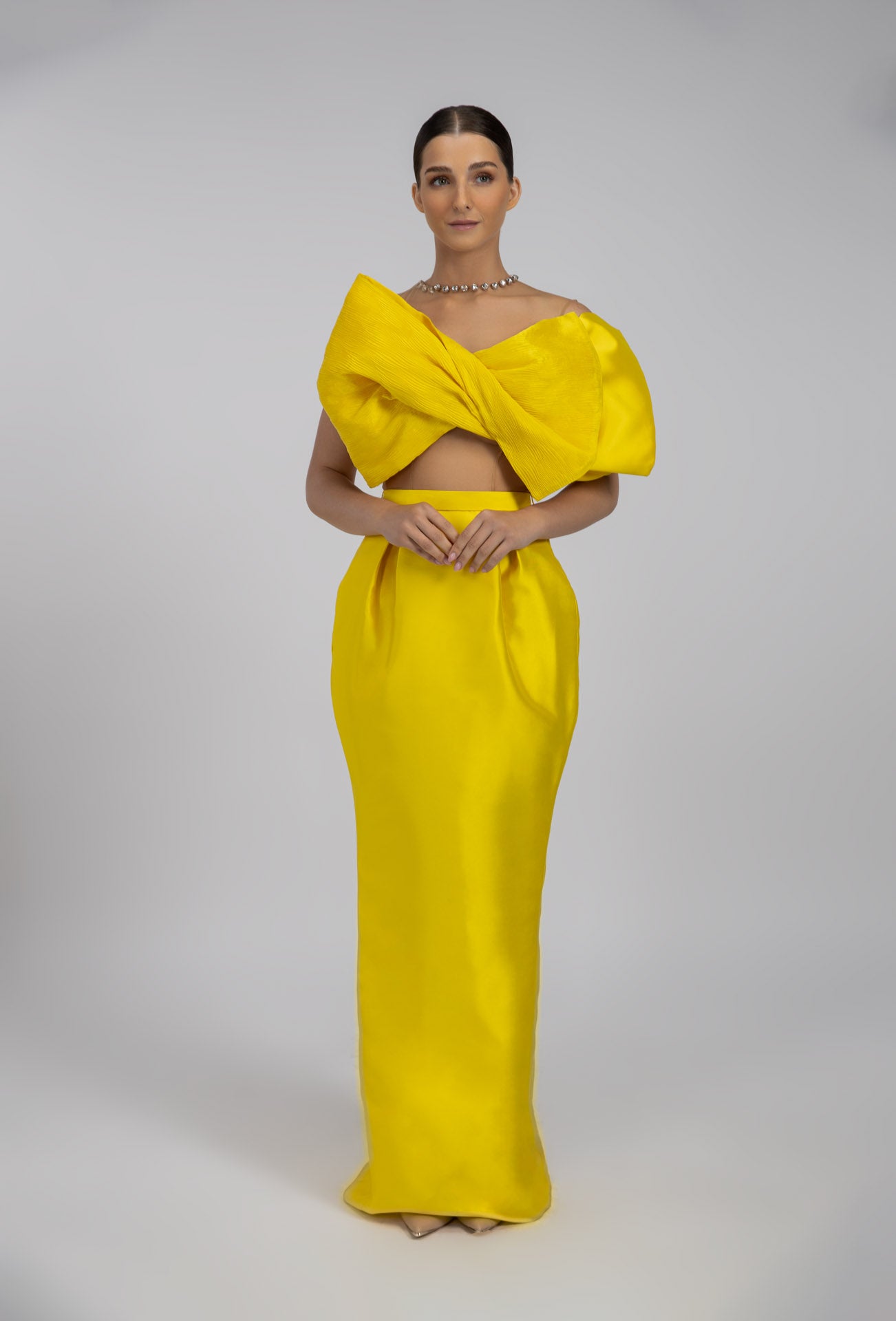 aaliyah satin dress Aaliyah Khaki Satin Pleated Belted Dress House Of Haniya